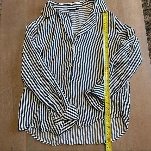 PAIGE Elora Stripe Button-Down Black and White Blouse - Picture 10 of 12